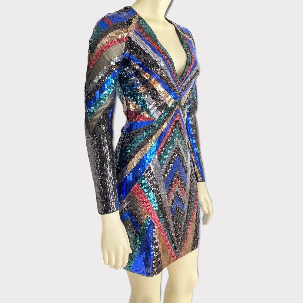 size XS Express dress sequin mini v-neck bodycon‎ cocktail/party Short mini NWT - Picture 8 of 10